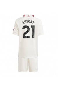 Manchester United Antony #21 Jalkapallovaatteet Lasten Kolmas peliasu 2023-24 Lyhythihainen (+ Lyhyet housut)